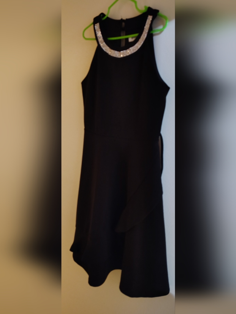 Girls "Speechless". Black Dress with Silver Embellished Neckline Size 10